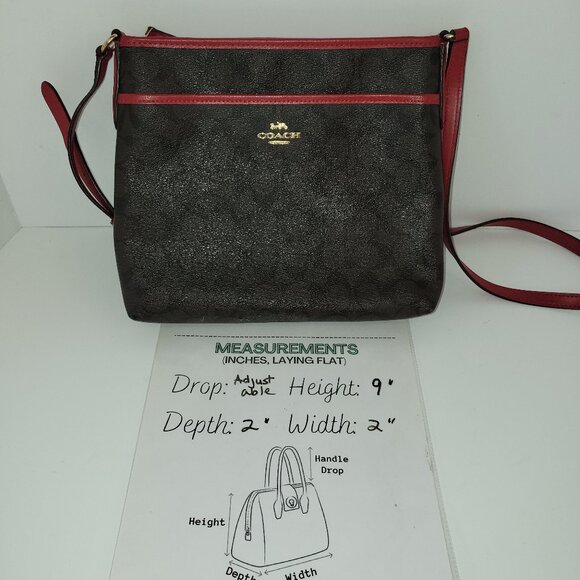 Coach File Crossbody in Signature Coated Canvas W/ Leather Details Style F29210 - Picture 11 of 11